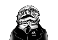 clothes distorted gif glasses necktie nod open_mouth soyjak stubble suit variant:sidson // 825x569 // 914KB