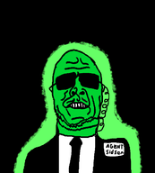 clothes glasses glowing glownigger green_skin necktie stubble sunglasses trend_glowie variant:sidson // 557x619 // 37KB