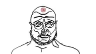 bald beard closed_mouth ear eyebrows forehead_lines glasses looking_up neck nose red_dot target variant:sidson white_background // 918x513 // 65KB