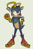 autism blue_hair buck_teeth character:Vinluv furry goat hat id id_card nas nas:son_of_the_mask red_nose sonic_the_hedgehog // 1103x1614 // 644KB