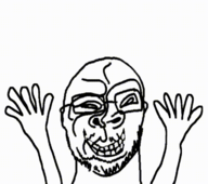 arm closed_mouth excited gif glasses mustache smile soyjak stubble variant:sidson // 704x623 // 77KB